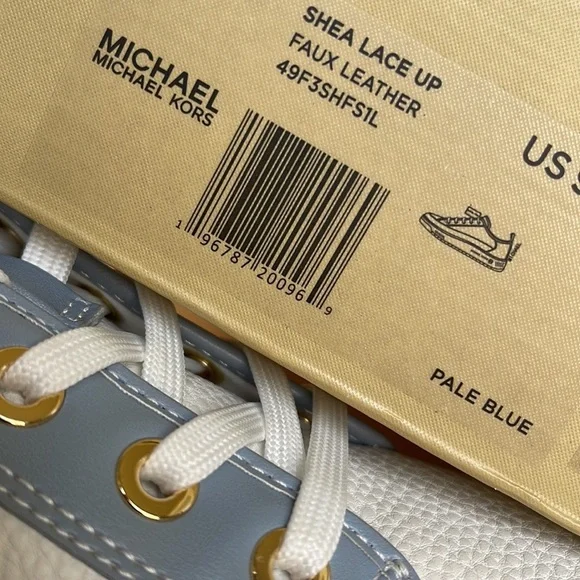MICHAEL KORS SHEA LACE UP
FAUX LEATHER
49F3SHFS1L
PALE BLUE 
NEW - Picture 12 of 16